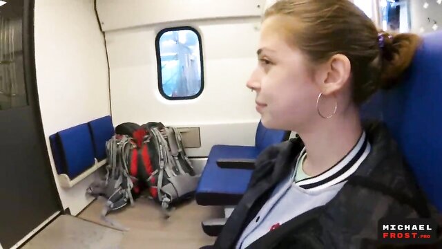 Teen blowjob in the train - POV by MihaNika69 and MichaelFrost