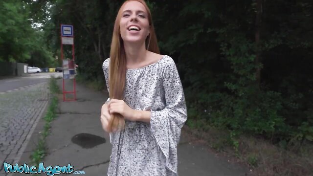 Naughty 22-year-old redhead gets anal fucking in public