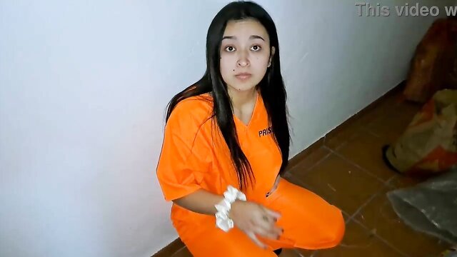 Miss Squirting gets pounded by a prisoner in a wild orgasm