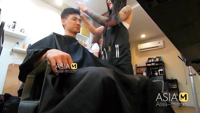 Experience the best of old sex with Model Media\'s Asia-Barber Shop video