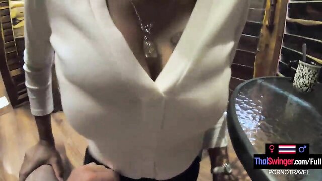 Amateur porn free featuring a sexy Thai teen girlfriend getting fucked in a public place